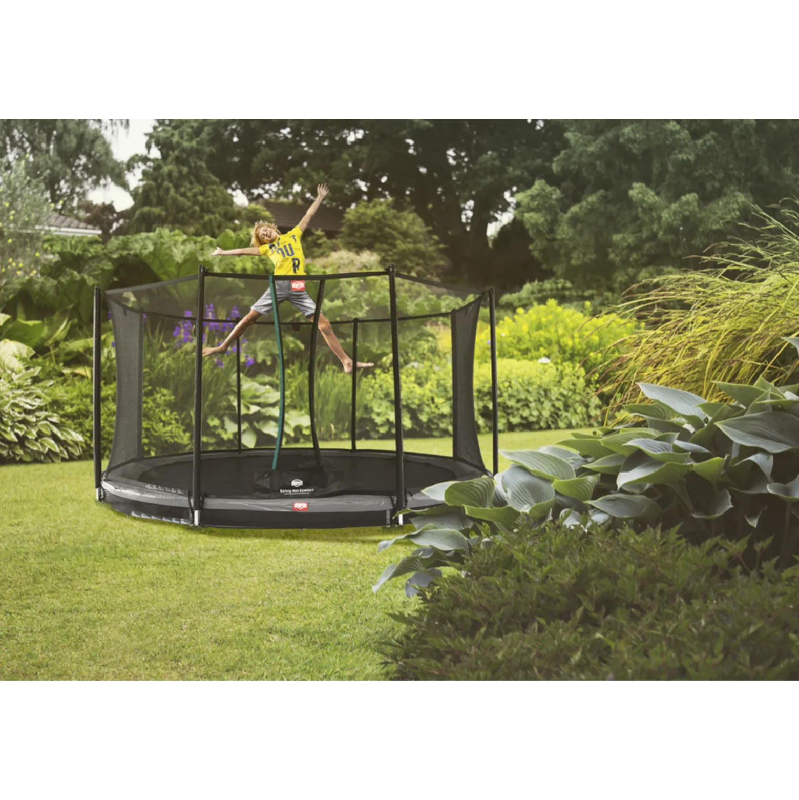 Berg Trampolin InGround Favorit inkl. Sicherheitsnetz Comfort