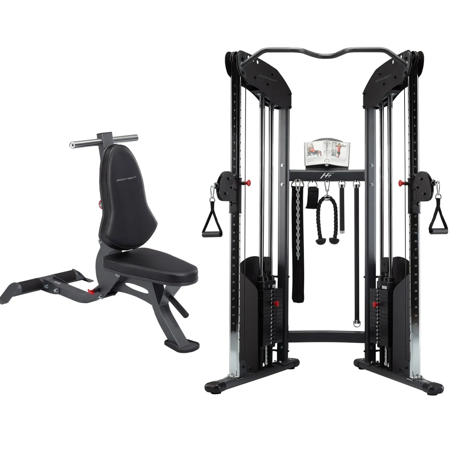 BodyCraft Kabelzugstation HFT inkl. Hantelbank F603