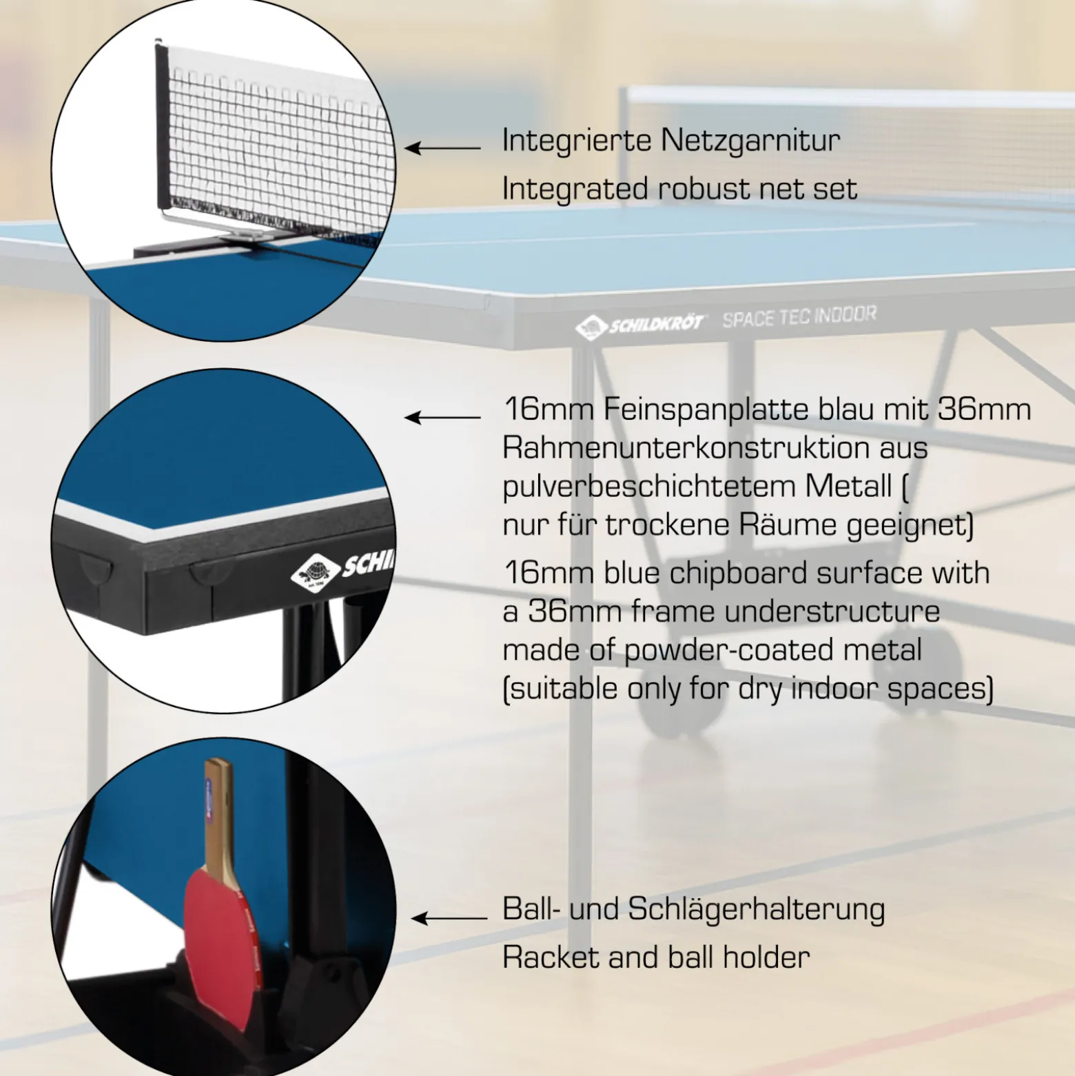 Donic-Schildkröt Indoor-Tischtennisplatte SpaceTec